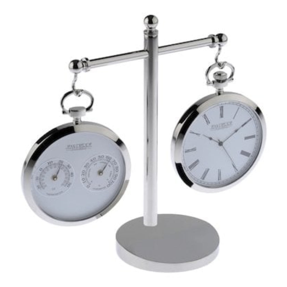Gents Large Pocket Watch Thermometer & Hygrometer With Stand
