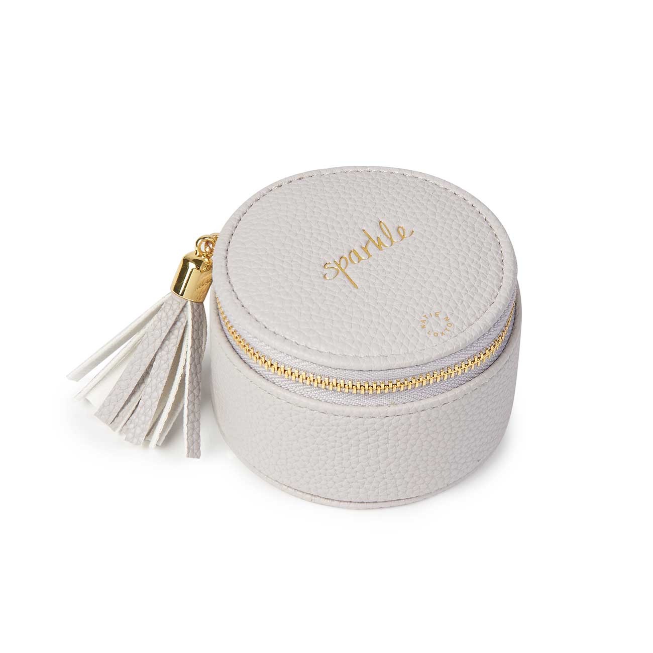 Tassel Small Circle Jewellery Box | Sparkle | Grey