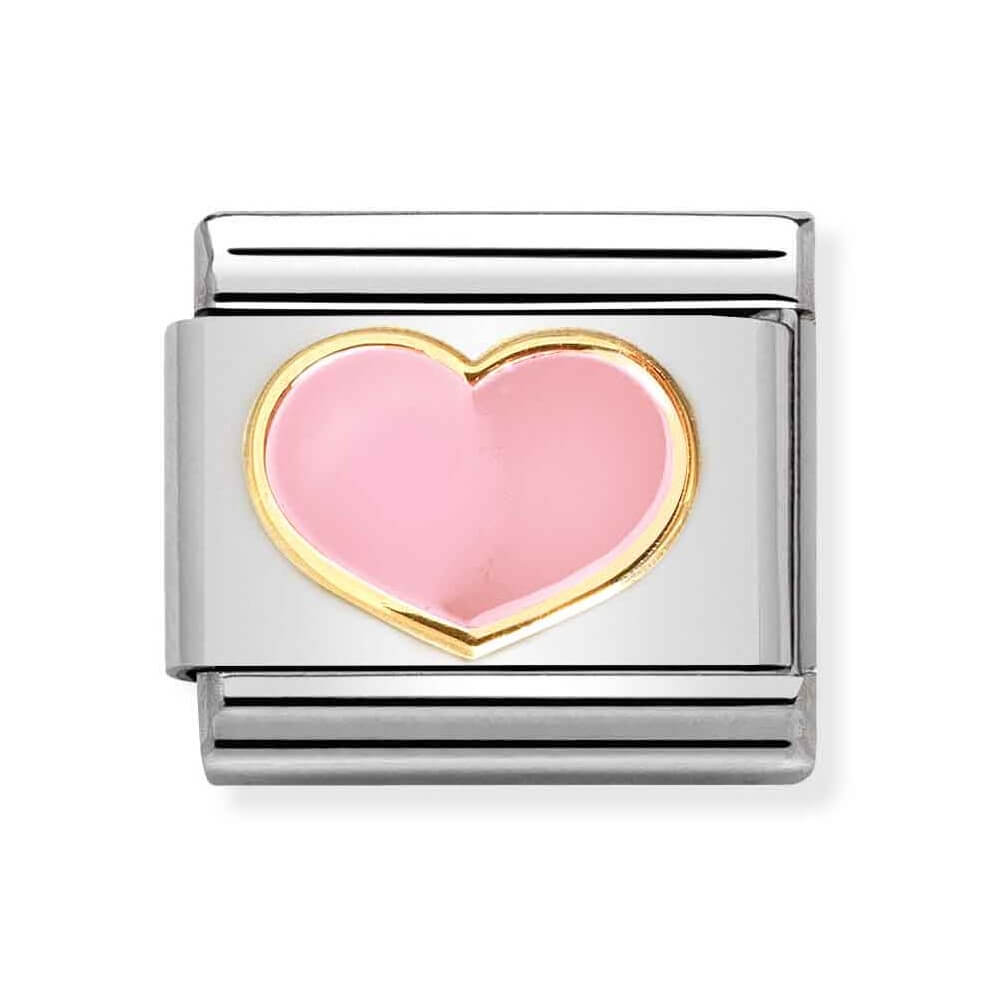 Composable Classic Link In 18K Gold With Pink Heart Symbol