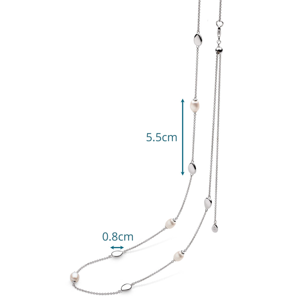 Coast Pebble Pearl Station Toggle Necklace