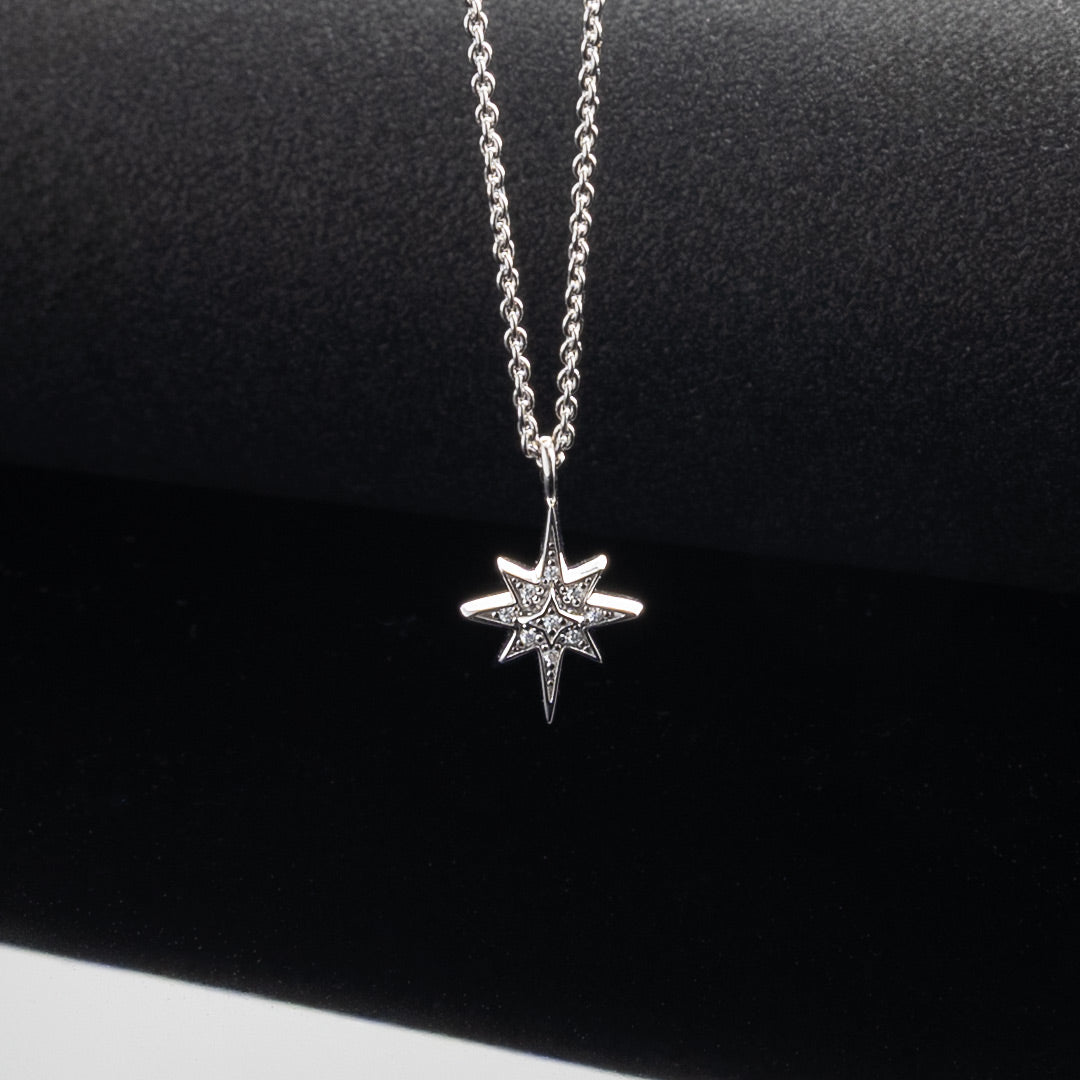 Céleste North Star CZ RP Petite 18″ Necklace
