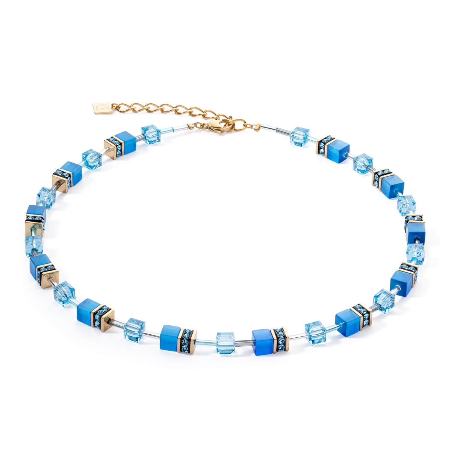 GeoCUBE Iconic Mono Gold Necklace In Turquoise