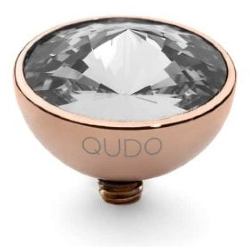Famosa Rose Gold 11.5mm Bottone Ring Top Crystal