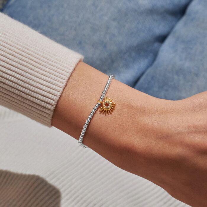 A Little 'You Brighten My Day' Silver & Gold Plated Bracelet