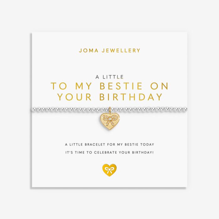 A Little 'To My Bestie On Your Birthday' Silver & Gold Plated Bracelet