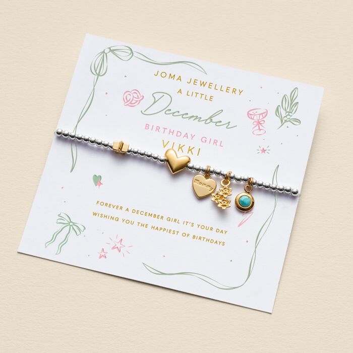 Birth Month A Little 'December' Silver & Gold Plated Bracelet