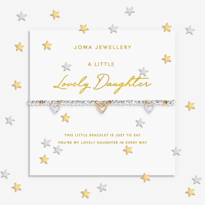 Sparkle Confetti A Little 'Lovely Daughter' Silver & Gold Plated Bracelet