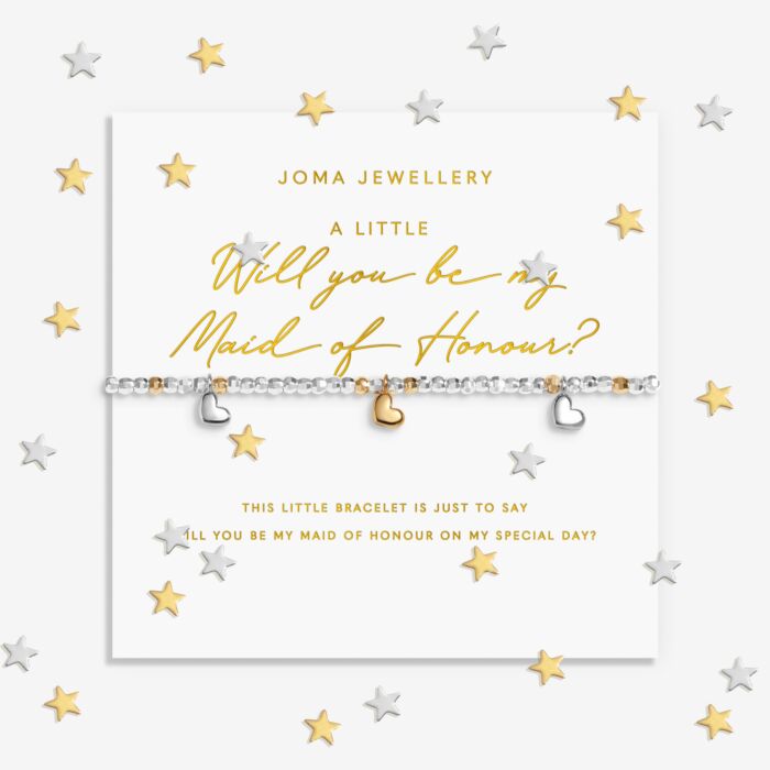 Sparkle Confetti A Little 'Will You Be My Maid Of Honour' Silver & Gold Plated Bracelet
