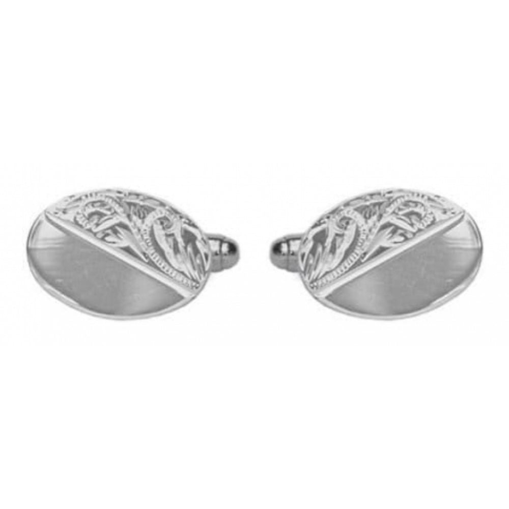 Sterling Silver Half Pattern Cufflinks