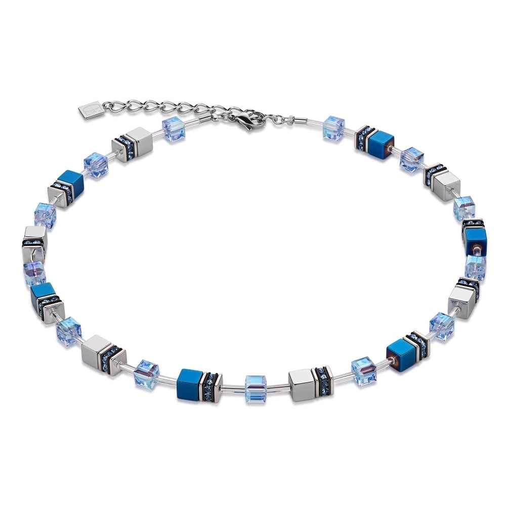 Blue Haematite Geo Cube Necklace