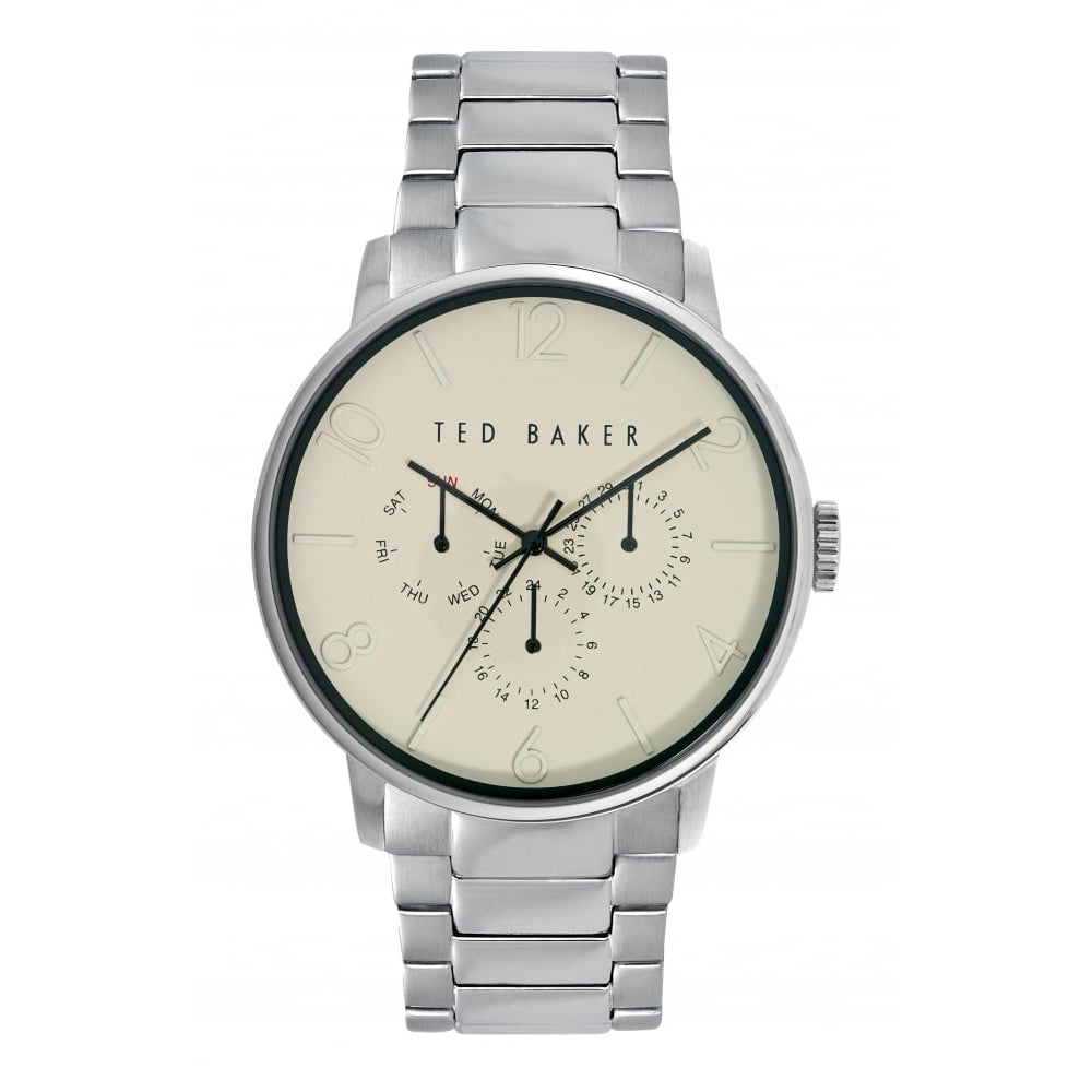 Chrome Stainless Steel Multi Dial Day/Date Display Watch