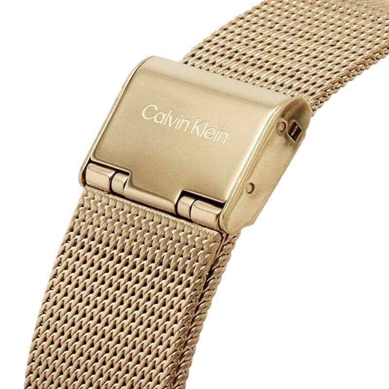 Multifunction Rose Gold Plated Day and Date Steel Mesh Bracelet Strap Watch