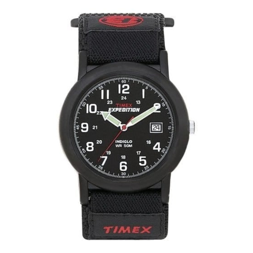 Expedition Gents Black Fabric Black Dial Indiglo Night-light Wristwatch