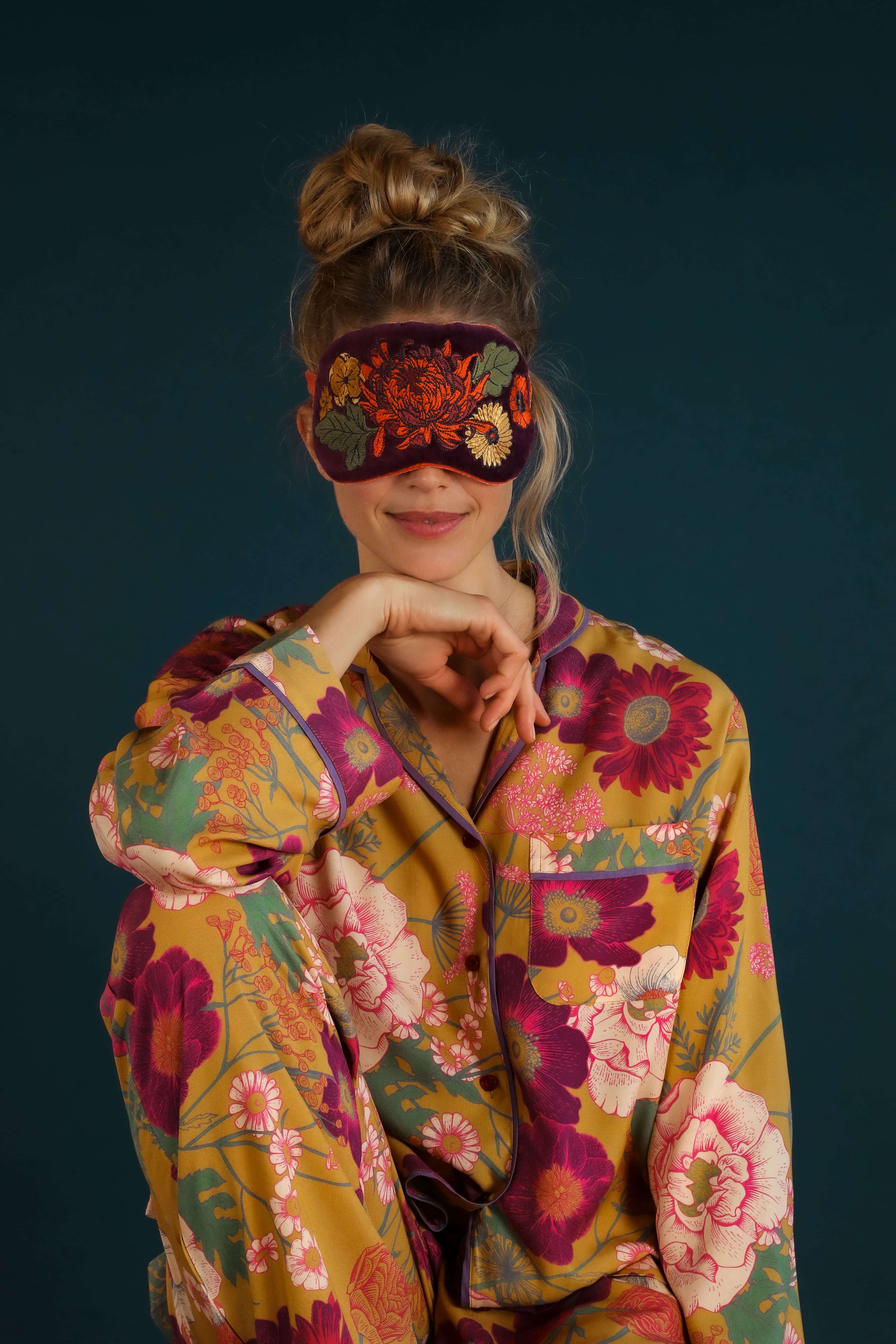 Vintage Flora Luxury Velvet Eye Mask
