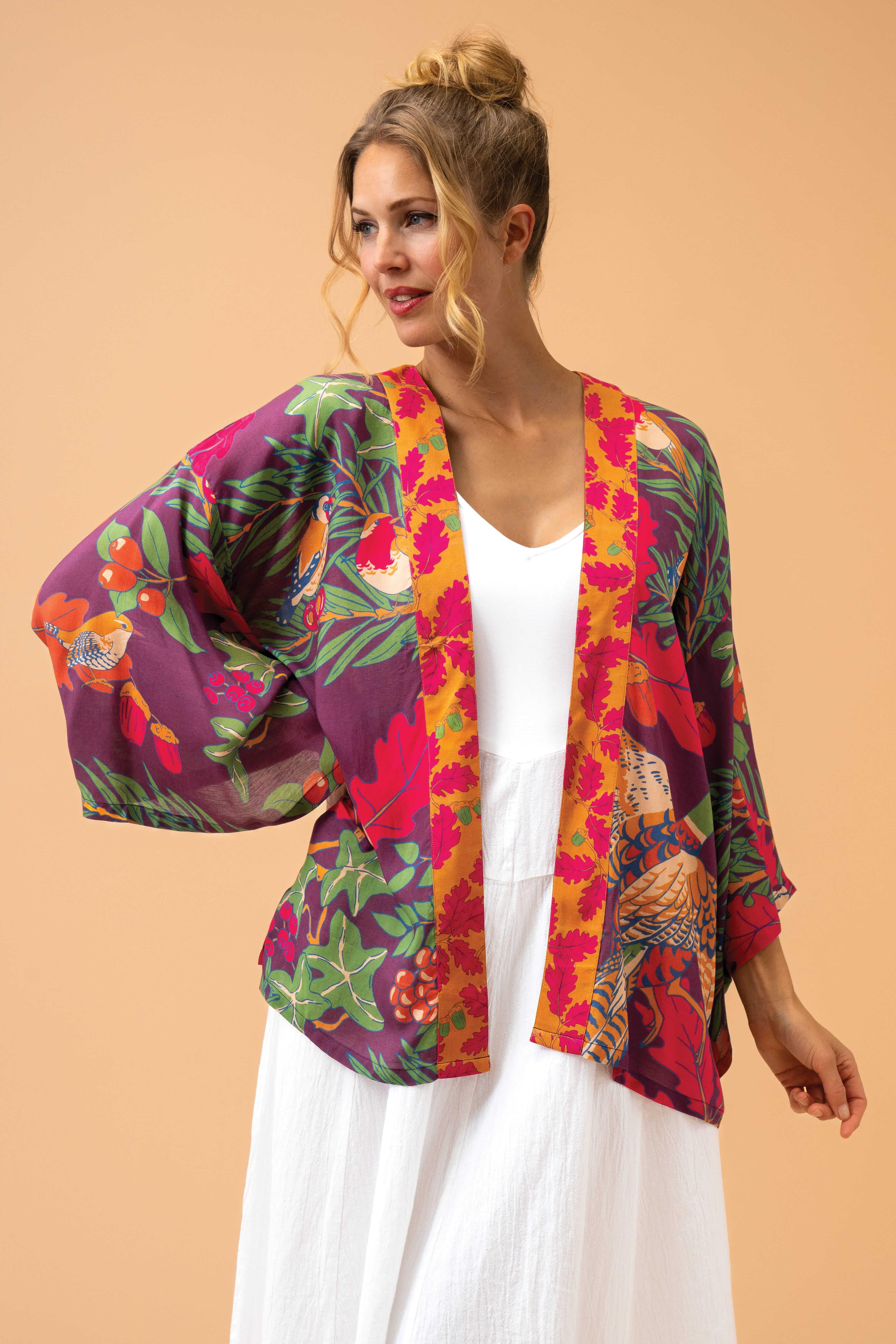 Winter Wonderland Kimono Jacket - Damson Mix
