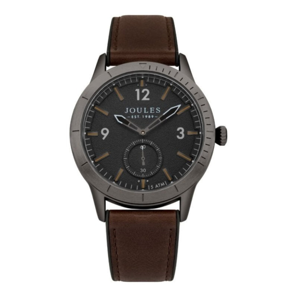 Black Strap Black Dial Sub Sec Gents Watch