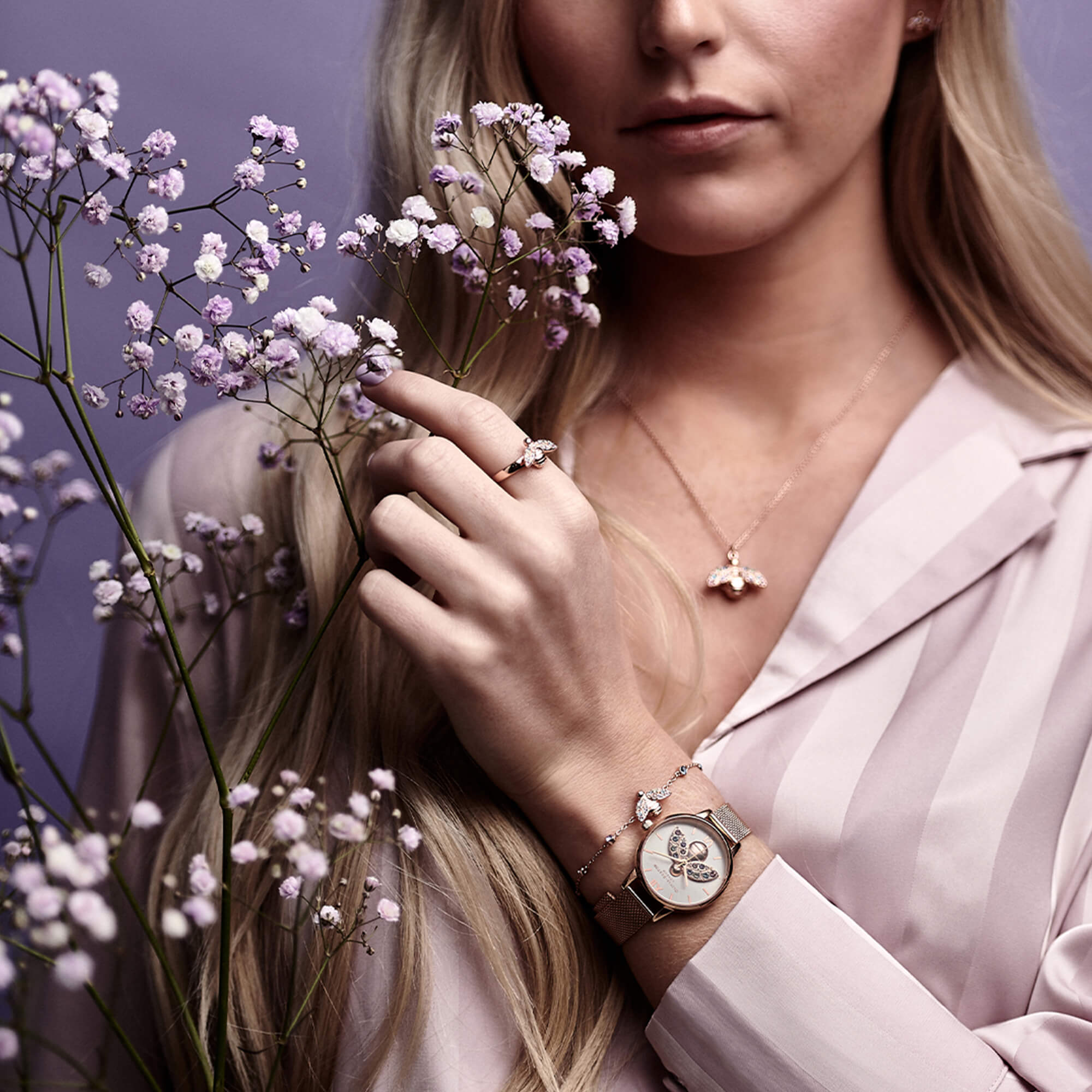 Rainbow Bee 18K Rose Gold Plating Necklaces