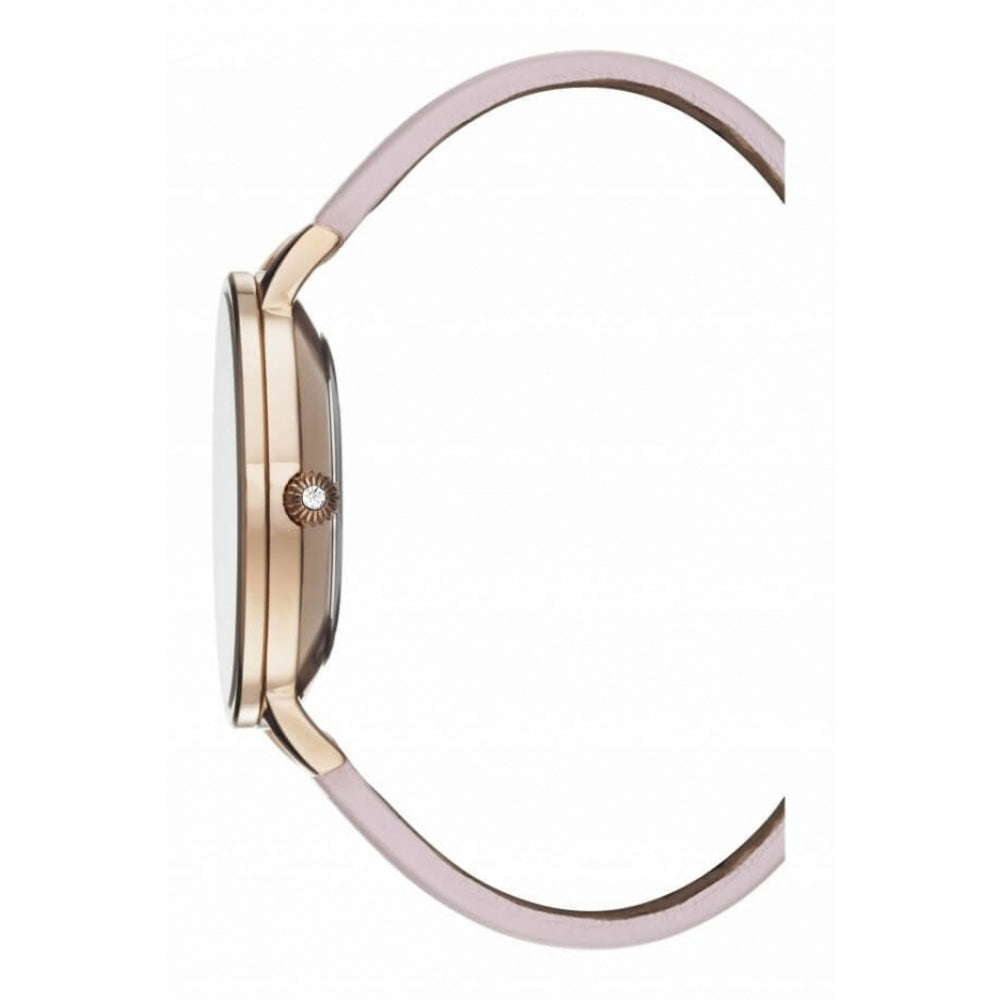 Rose Gold Plated Dial & Pink Leather Strap Ladies Wristwatch