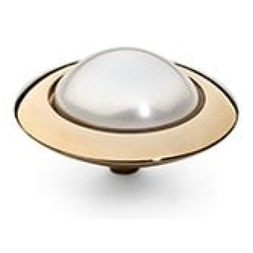 Famosa Gold 16mm Tondo Ring Top White Pearl