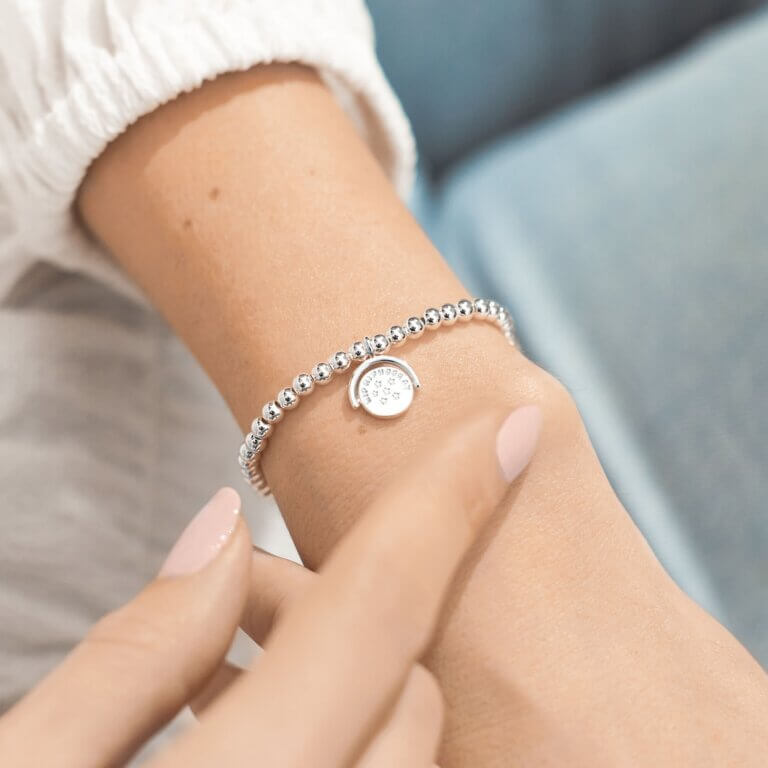 Spinning Boxed A Littles | Hip Hip Hooray It's Your Birthday | Silver | Bracelet | 17.5cm Stretch