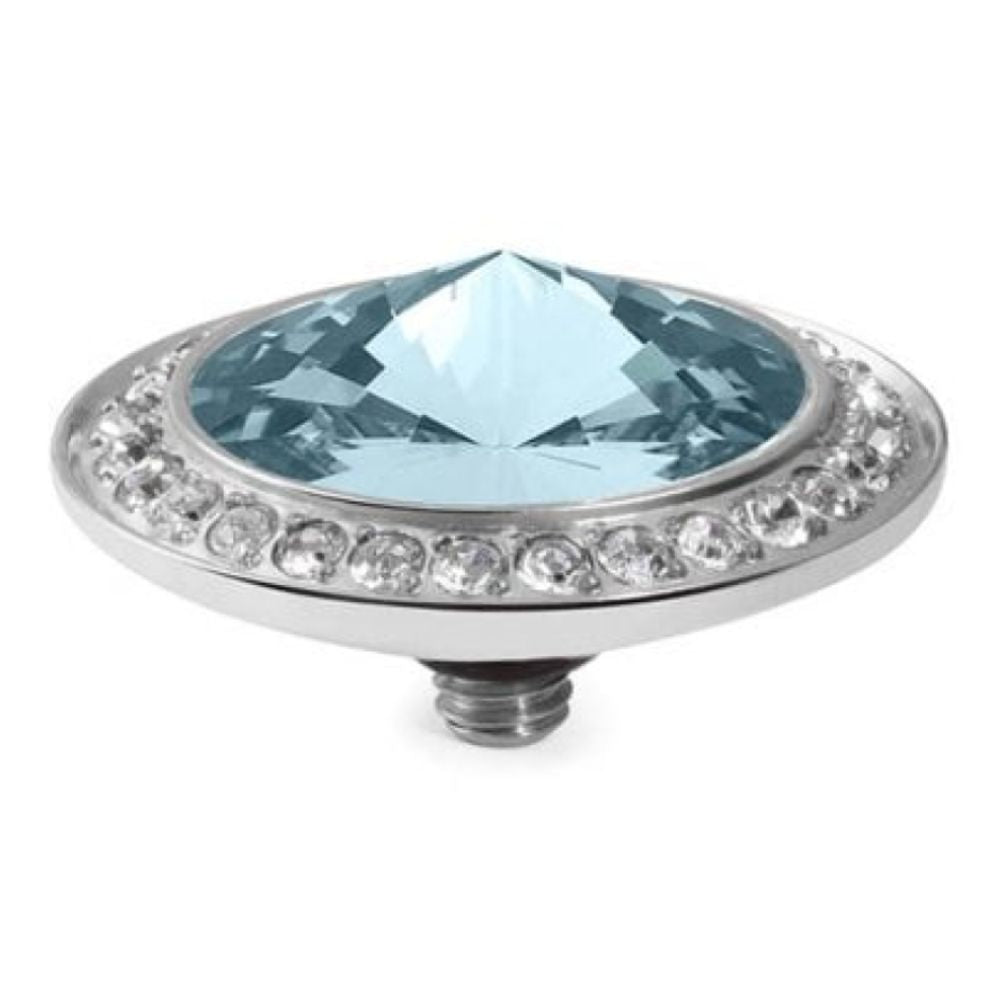 Famosa Silver 16mm Tondo Deluxe Ring Top Aquamarine