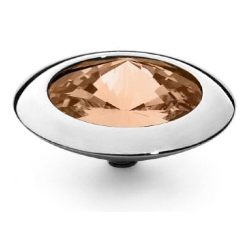 Famosa Silver 16mm Tondo Ring Top Light Peach