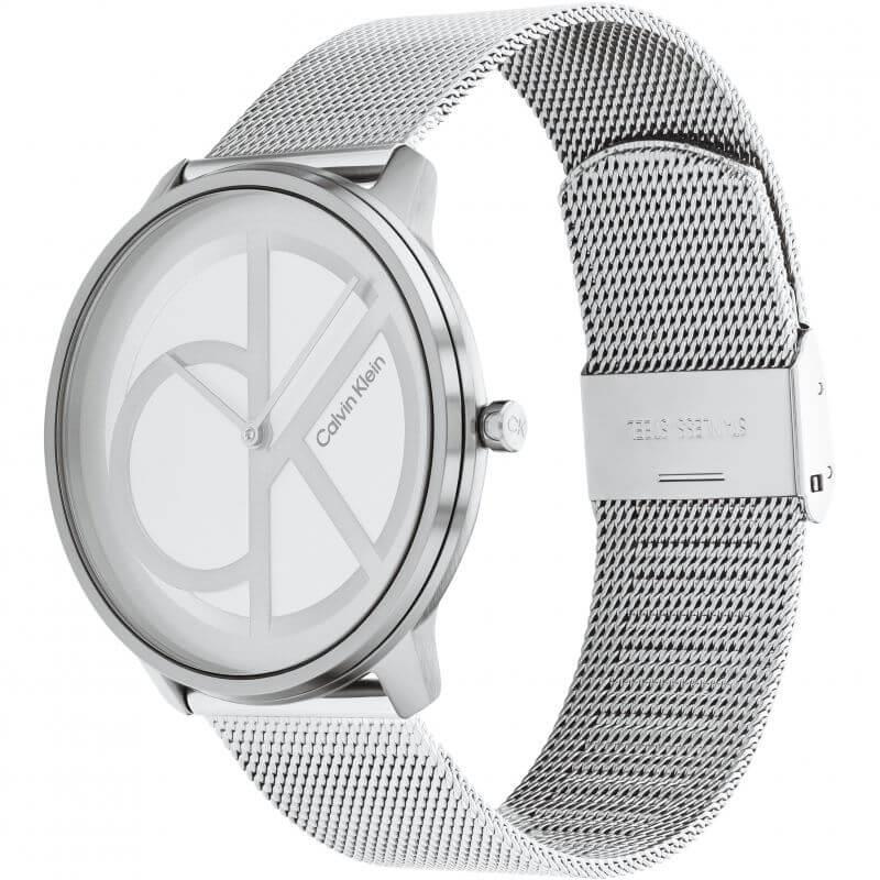 Iconic White CK Dial & Silver Mesh Strap Watch