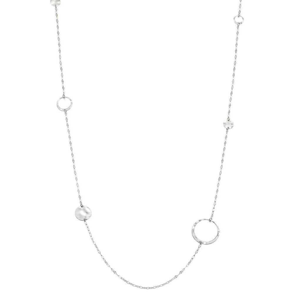 LUNA Pendant In 925 Silver & CZ Long Necklace