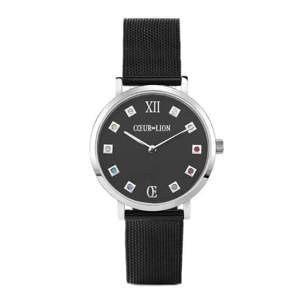 Round Black Dial & Milanese Bracelet Ladies Watch