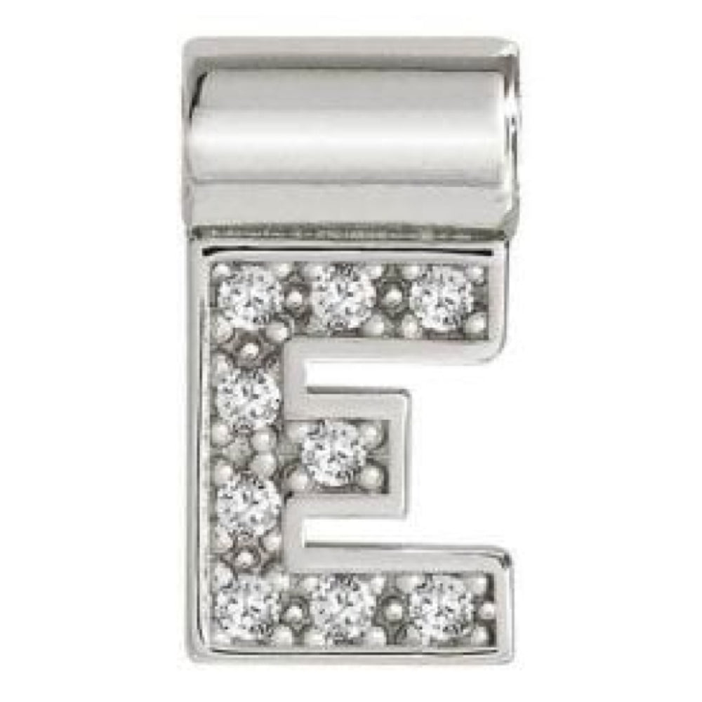 Seimia Silver Cubic Zirconia Letter E Charm