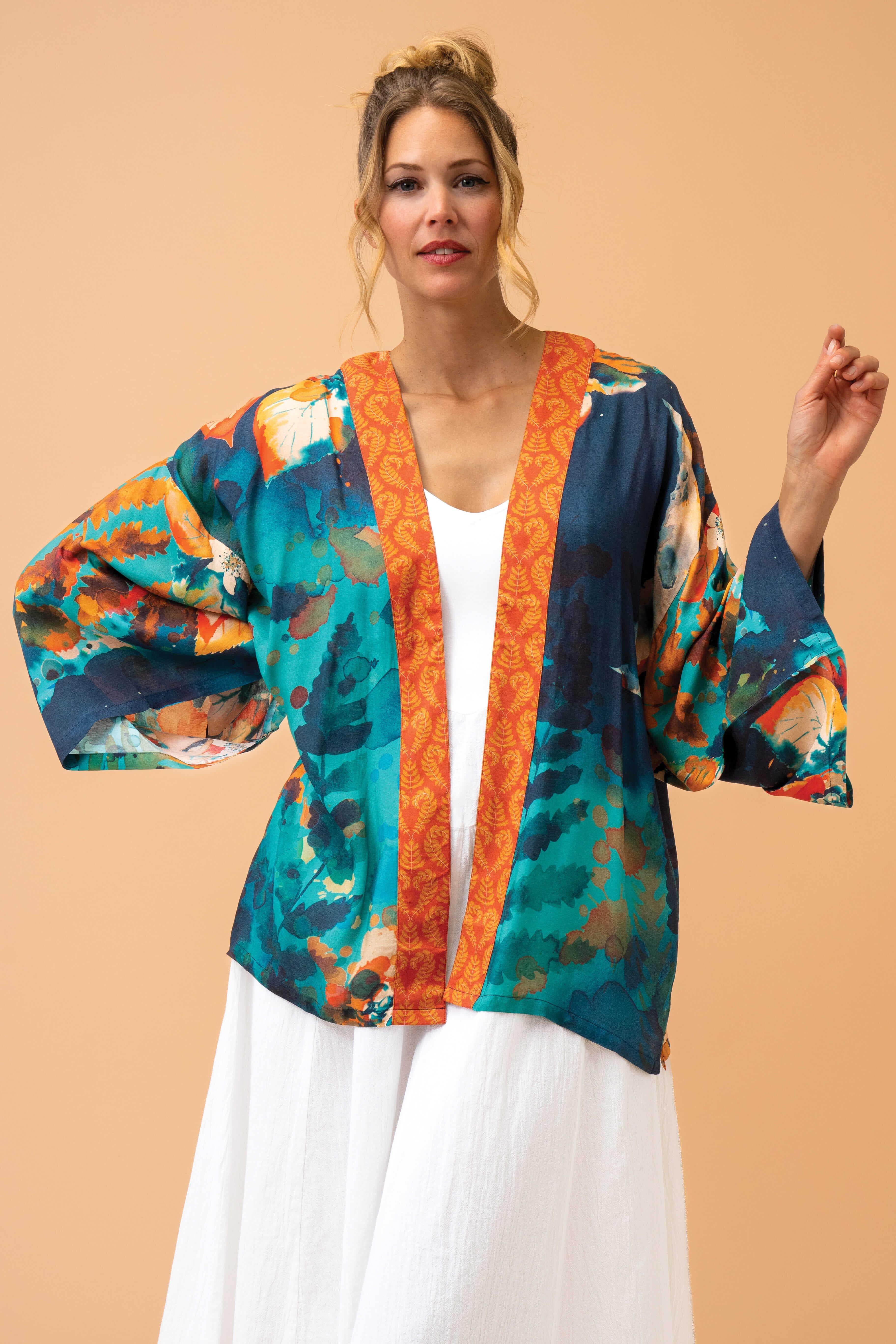 Hare and Moon Kimono Jacket - Midnight
