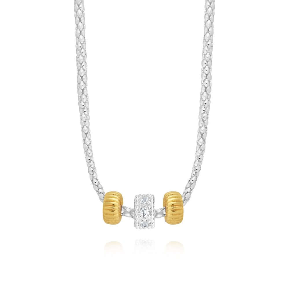 Halo Silver And Gold Charm Necklace
