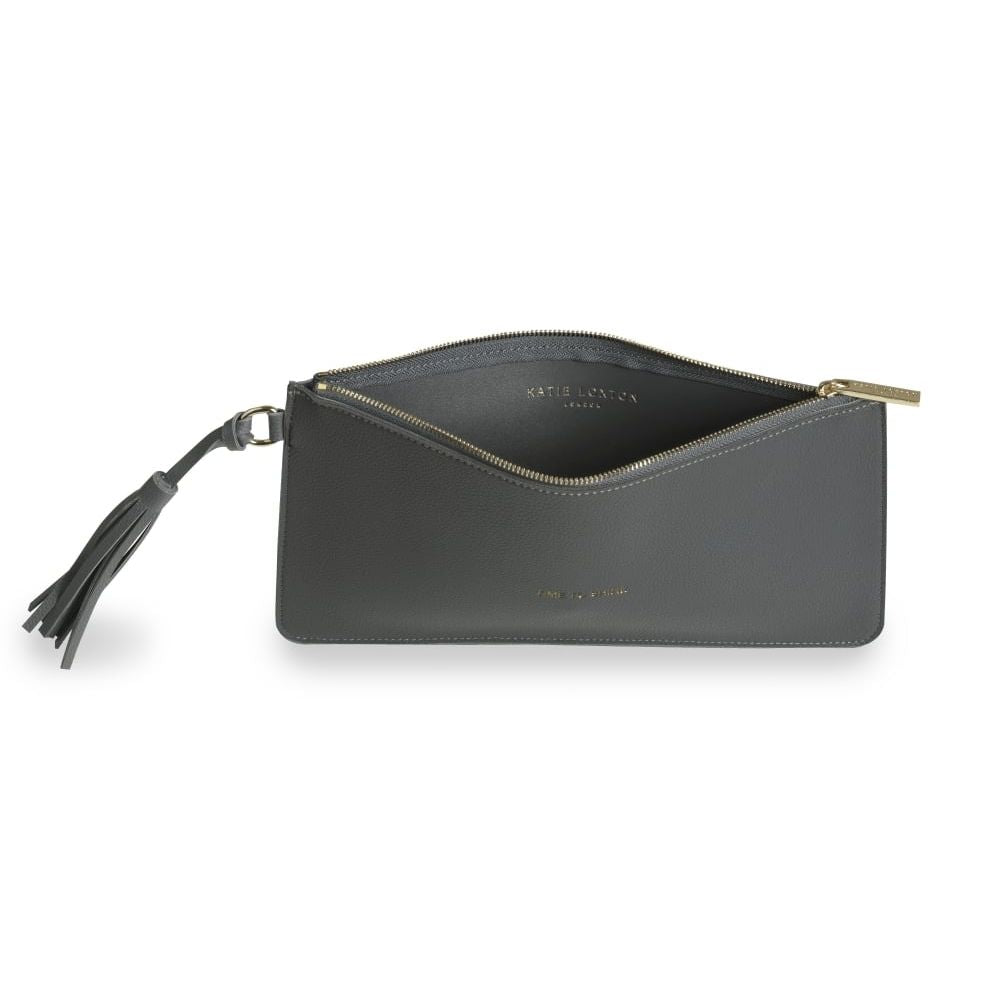 FLORRIE TASSEL POUCH - TIME TO SHINE - charcoal - 14.5x28cm