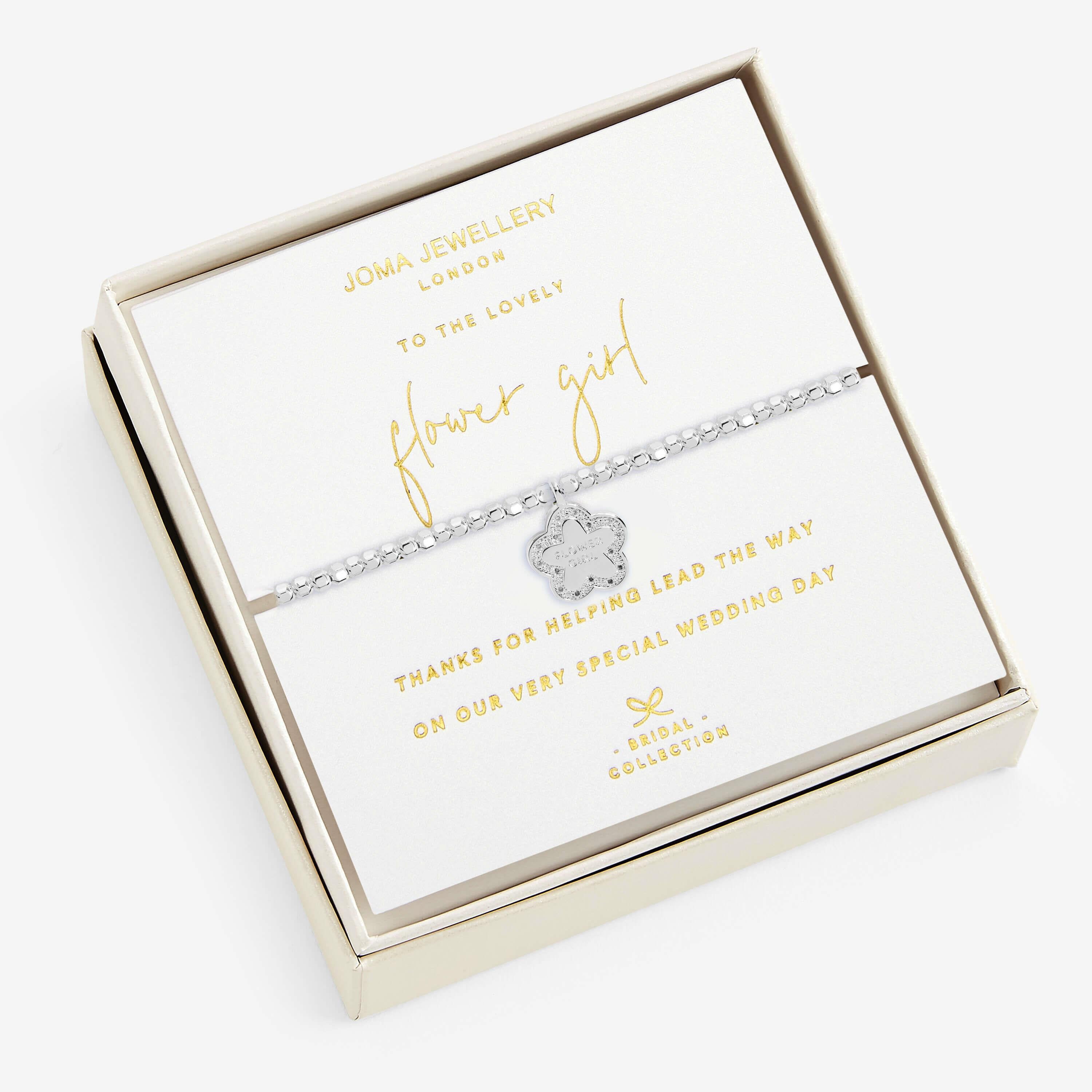 Beautifully Boxed Bridal Bracelets | Flower Girl | Silver | Bracelet | 15.5cm Stretch