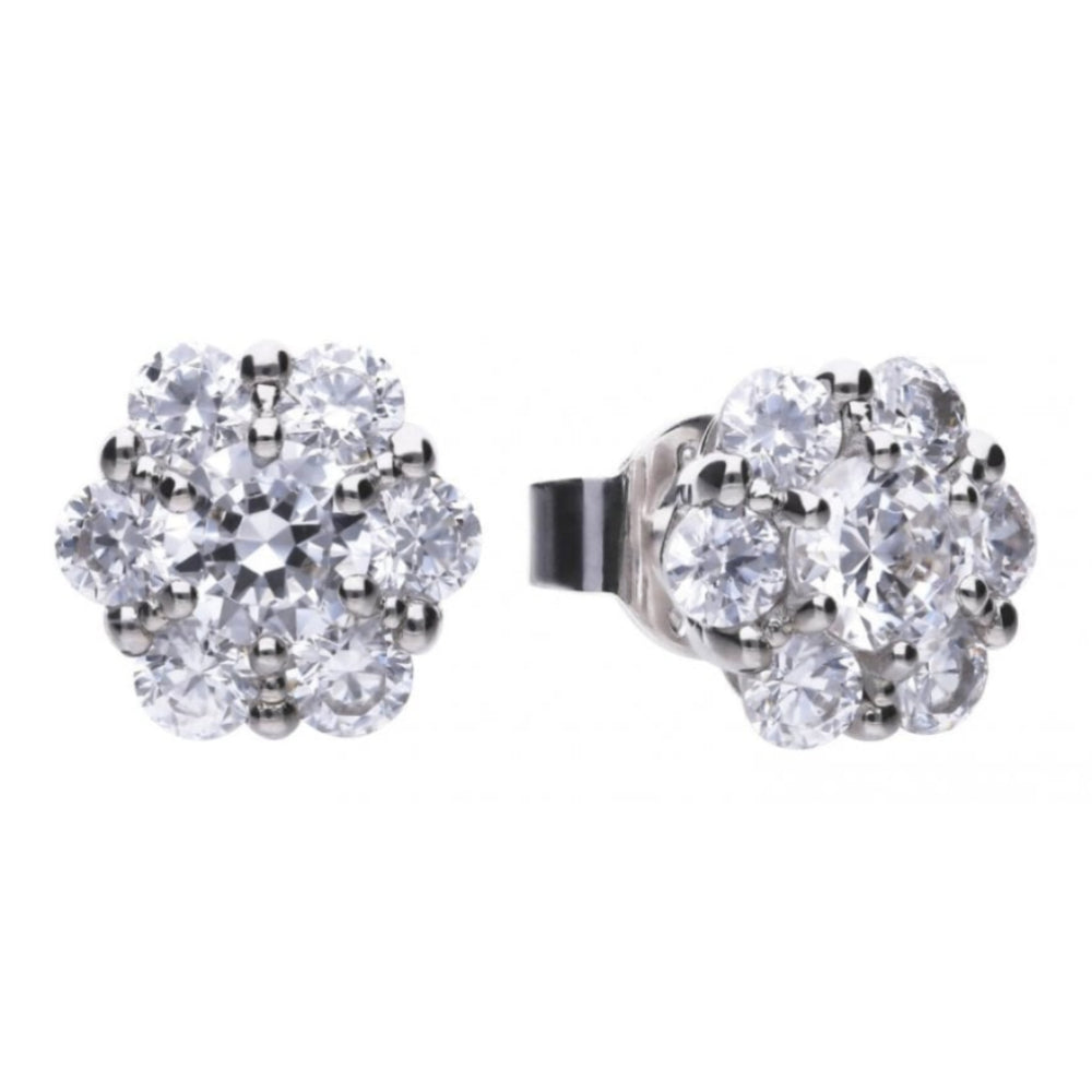 Zirconia Floral Shape Stud Earrings