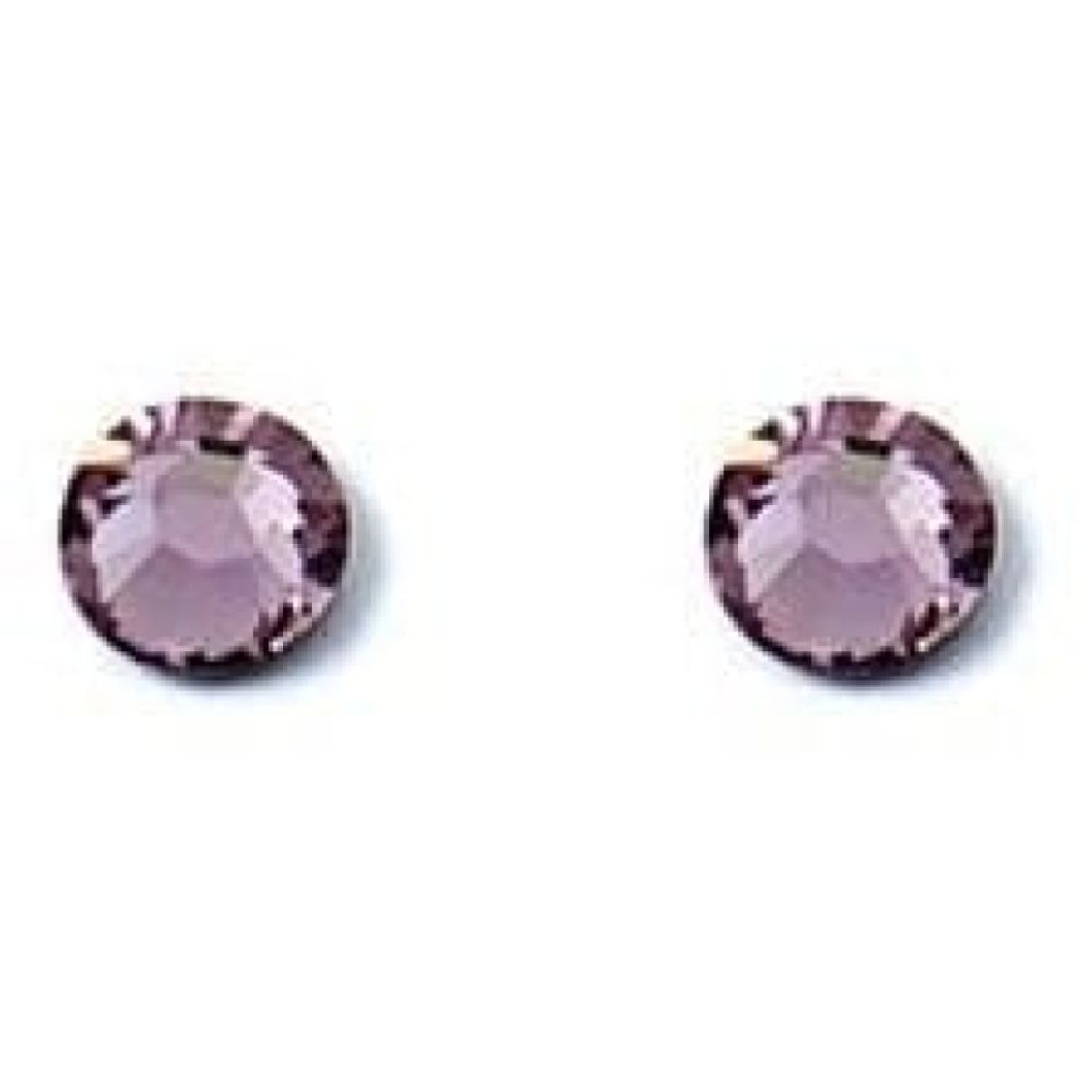 Ladies Circular Light Purple Studded Swarovski Element Earrings