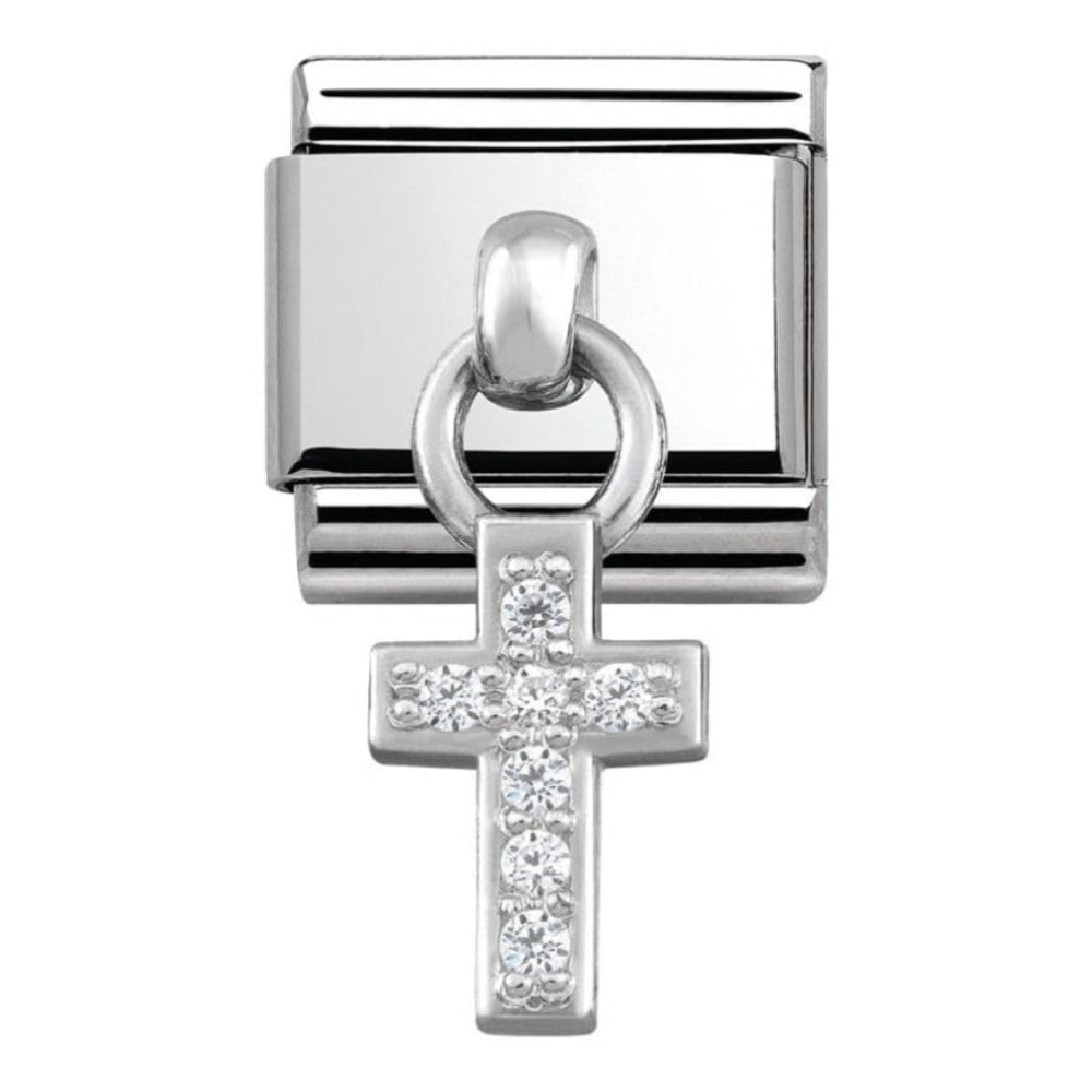 Classic CZ Cross Charm Link