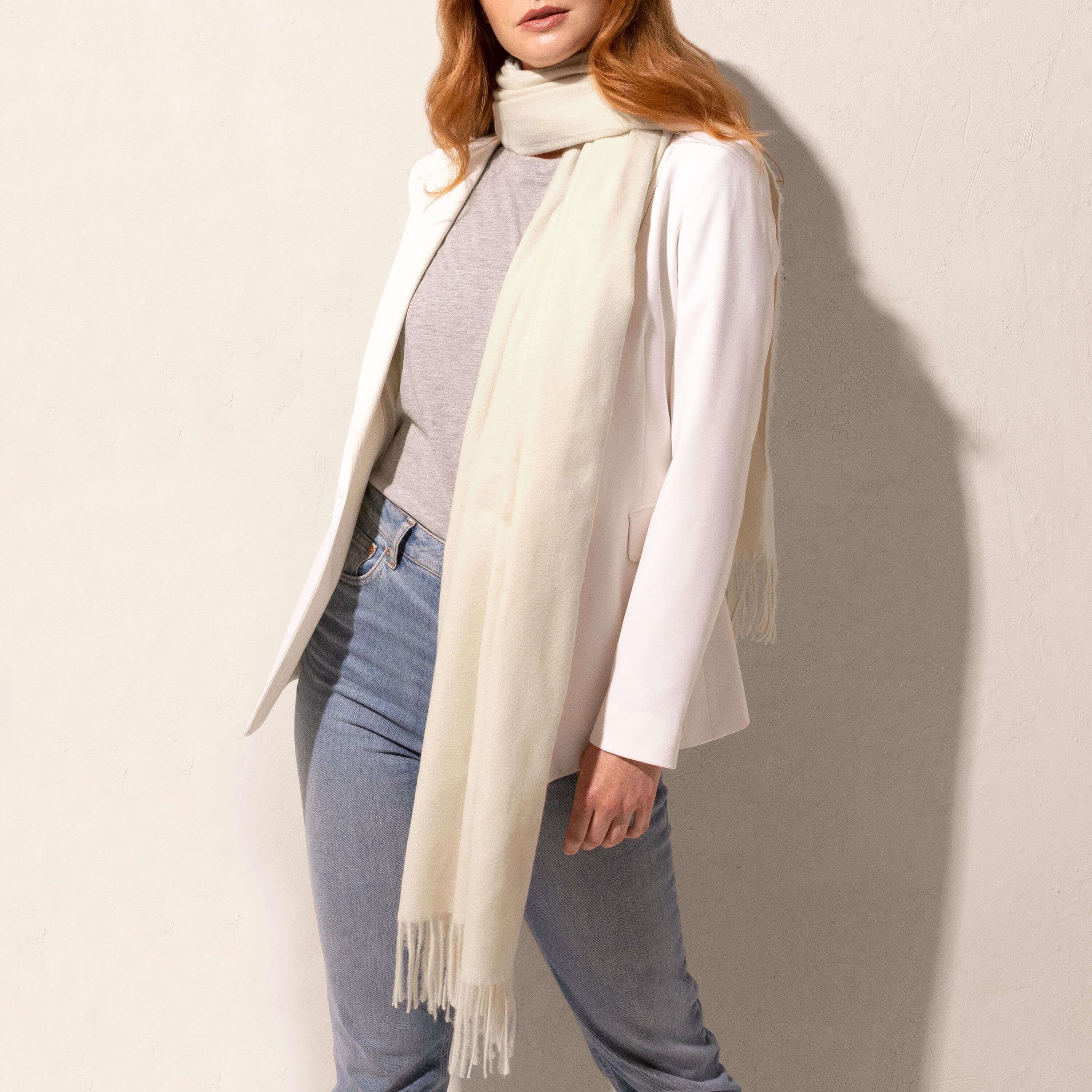 Sustainable Style Blanket Scarf | Off White