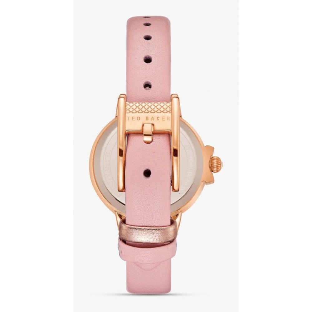 Rose Gold Case With Pattern Dial & Pink Leather Strap Ladies Watch