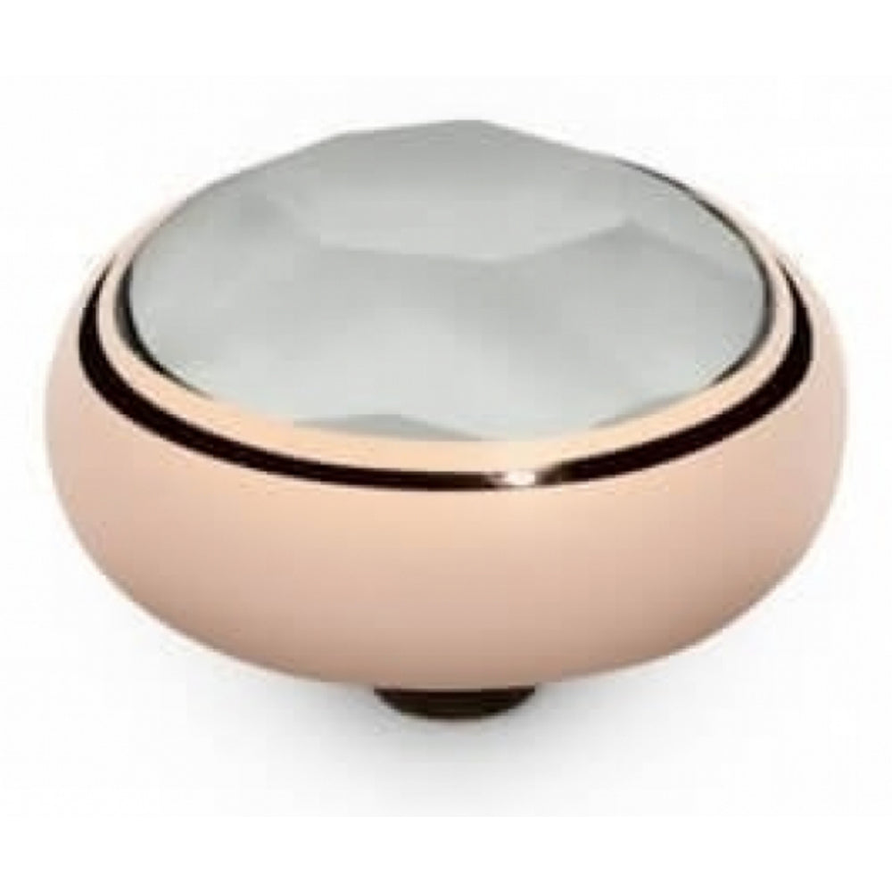 Famosa Rose Gold Plated 10mm Sesto Powder Grey Ring Top