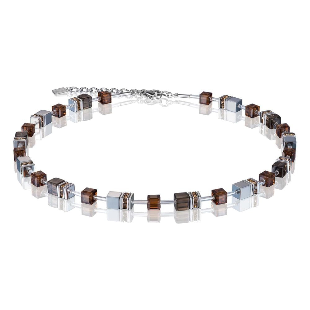 Geo Cube Brown Necklace