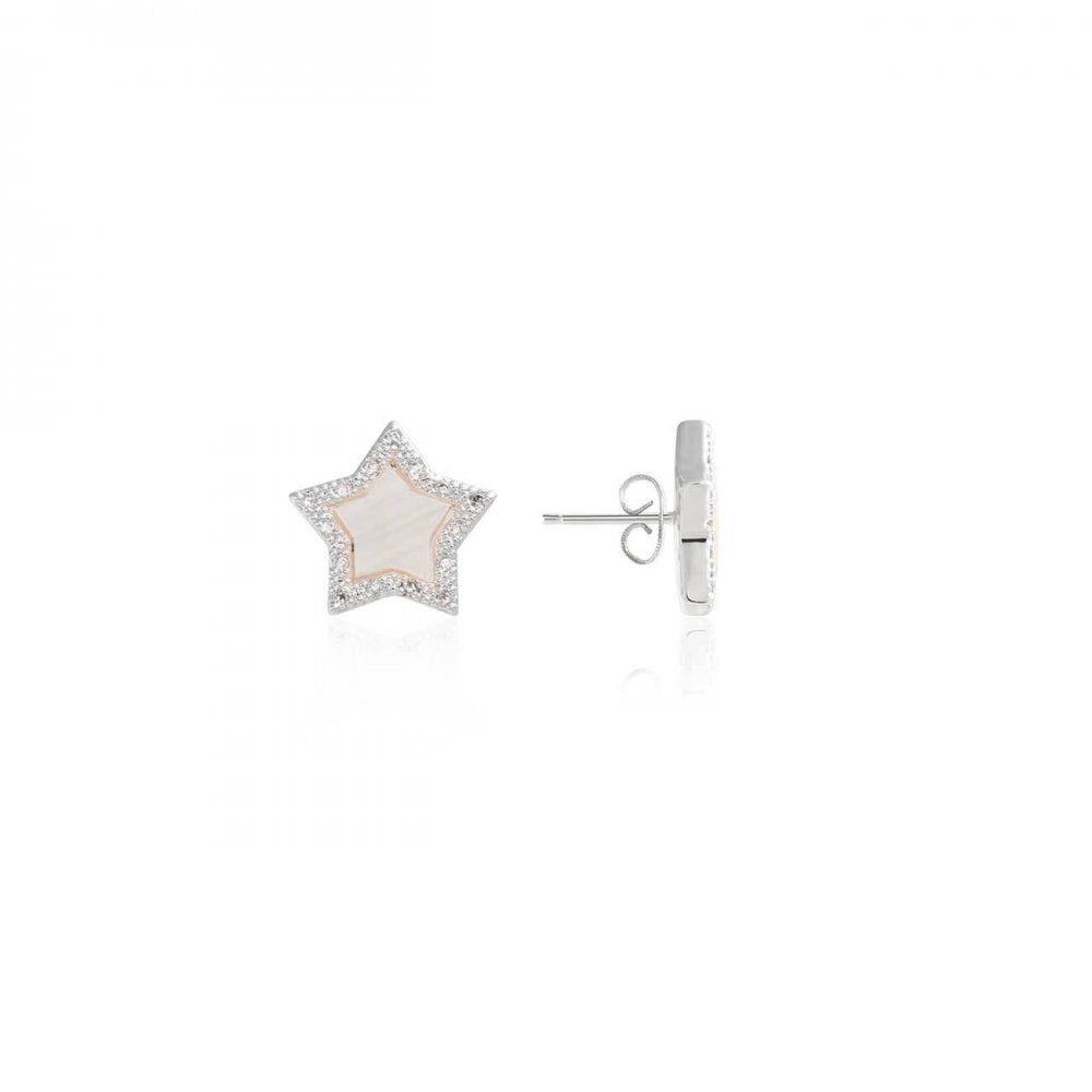 Pearlina | Silver | Mother Of Pearl Star Stud | Earrings