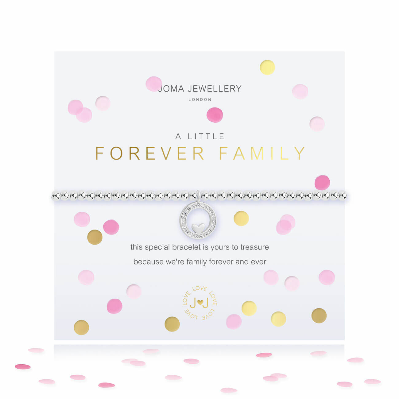 A Little Forever Family Silver Stretch Bracelet 17.5cm