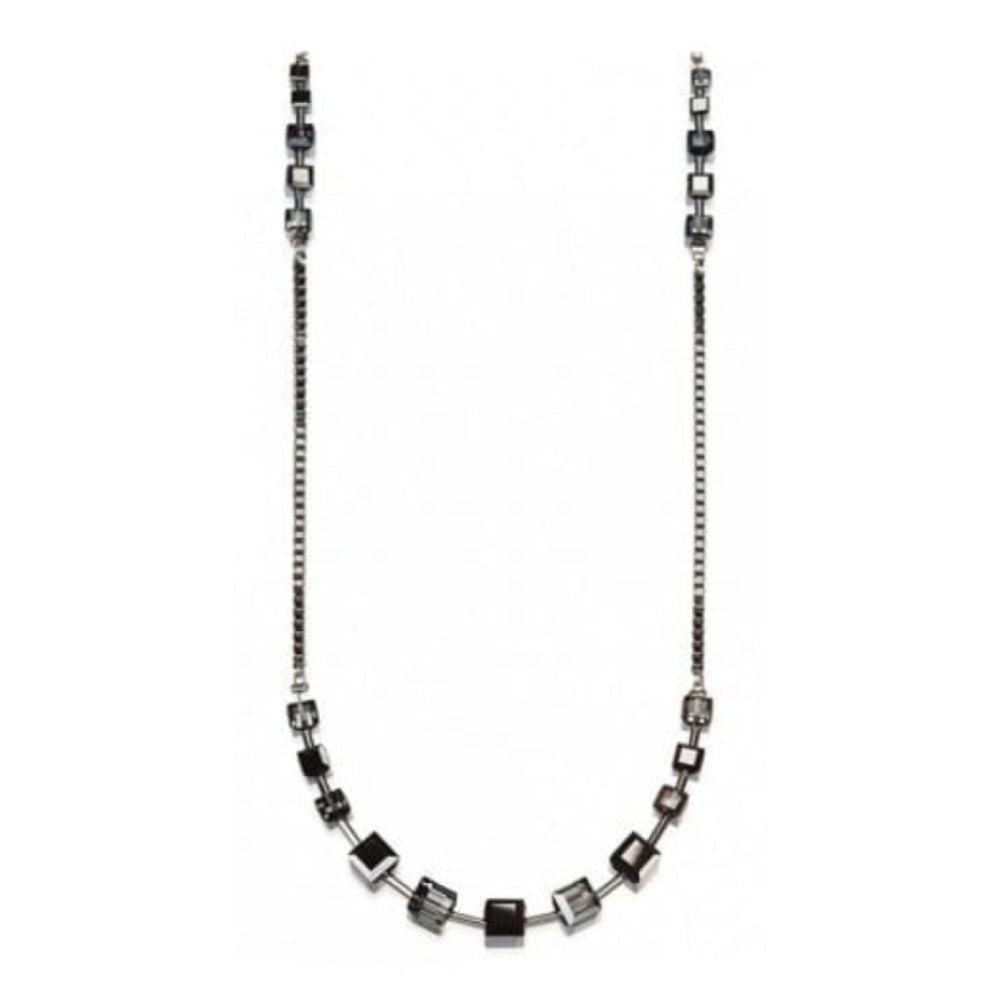 Oxidised Ruthenium Alloyed Brass Necklace With Swarovski