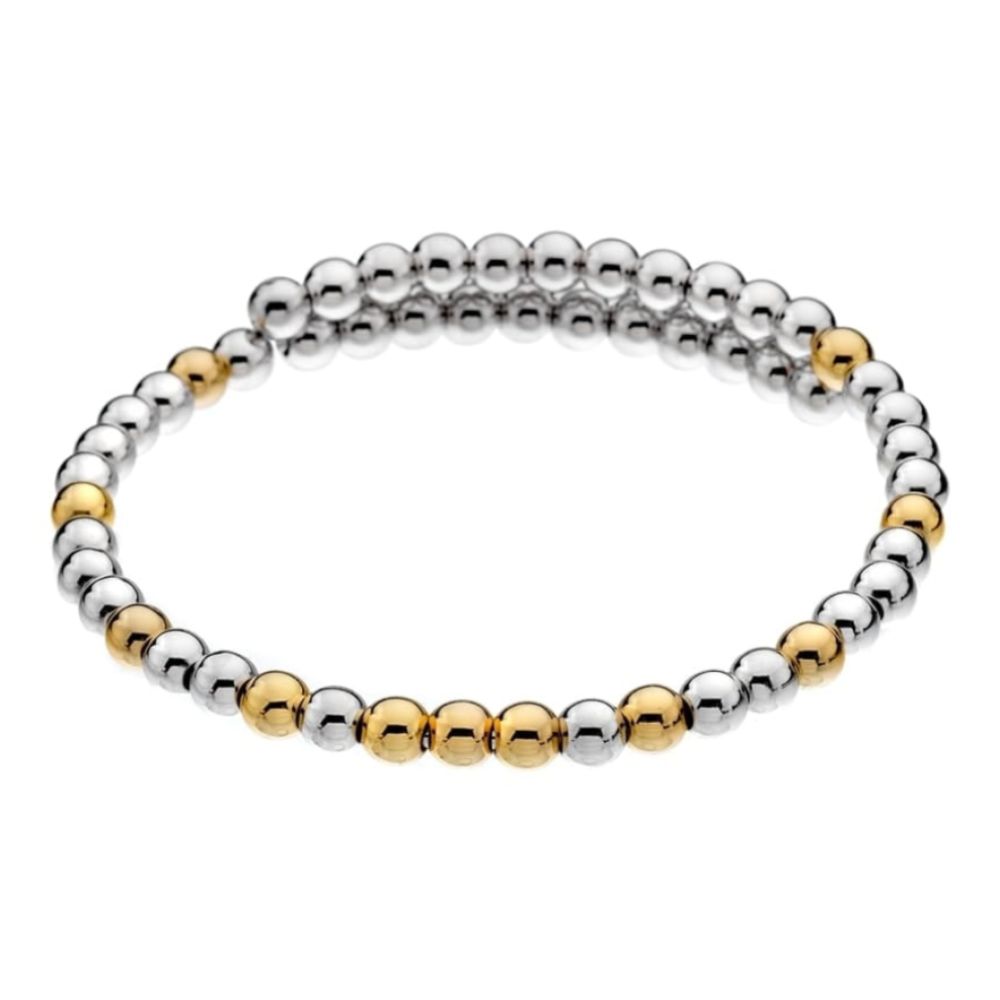 Emozioni Silver & Yellow Gold Plate Wrap Bangle