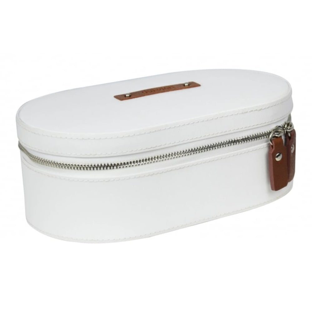 White Leather Large Travel Jewellery Box