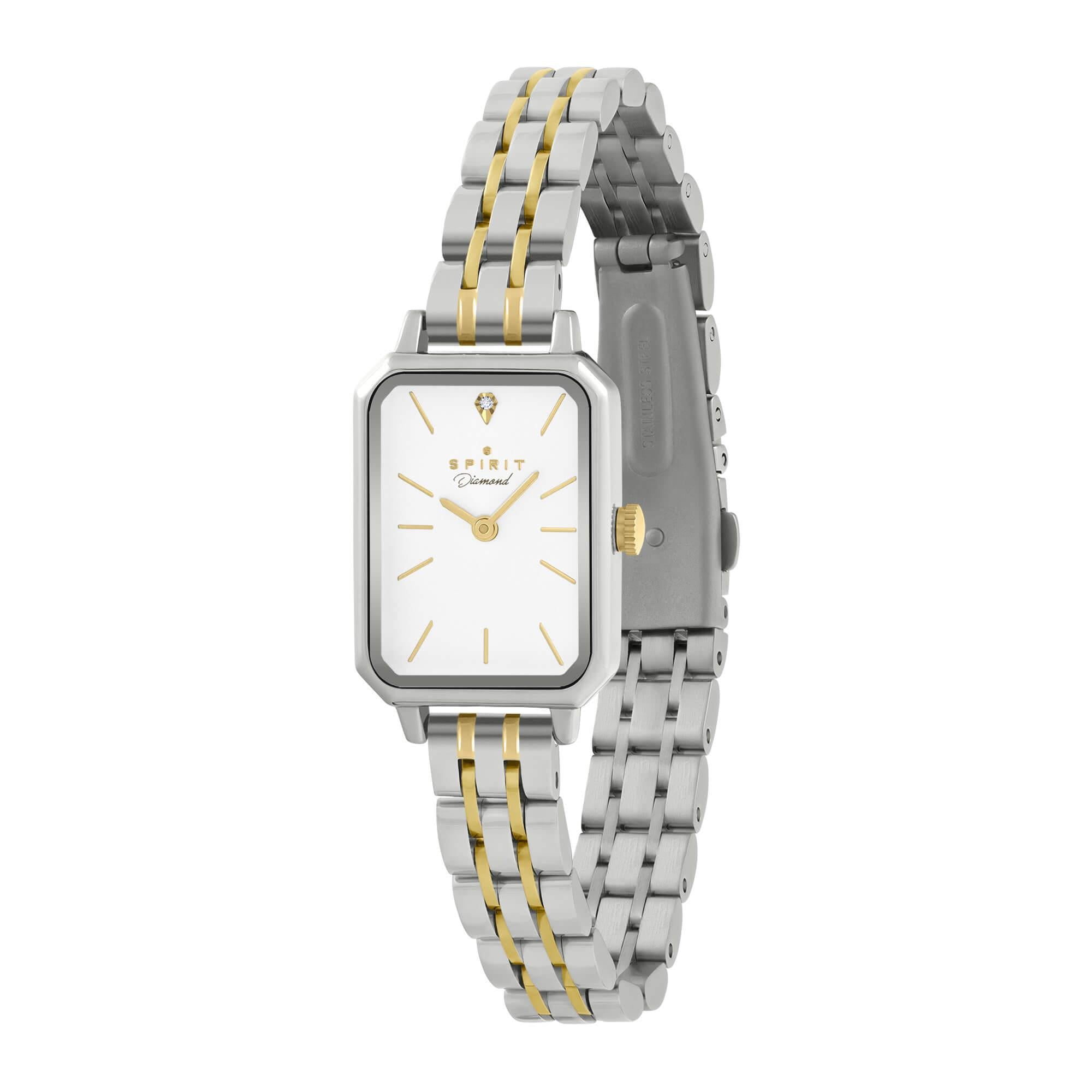 Ladies Polished Silver Rectangle Bracelet Watch