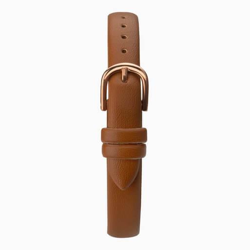 Rose Gold Case With Rose Dial & Tan PU Strap Watch