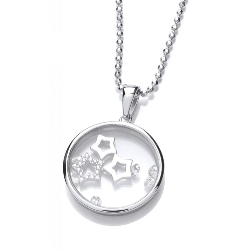 Celestial Silver Shooting Stars Pendant