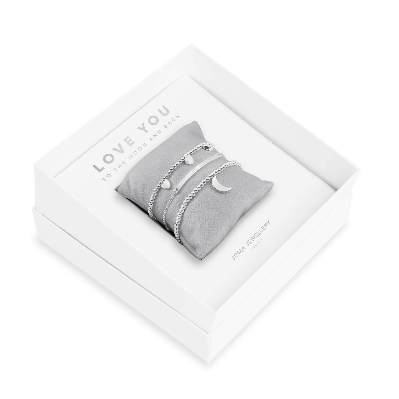 Occasion Gift Box -Love You To The Moon and Back -Silver Bracelets